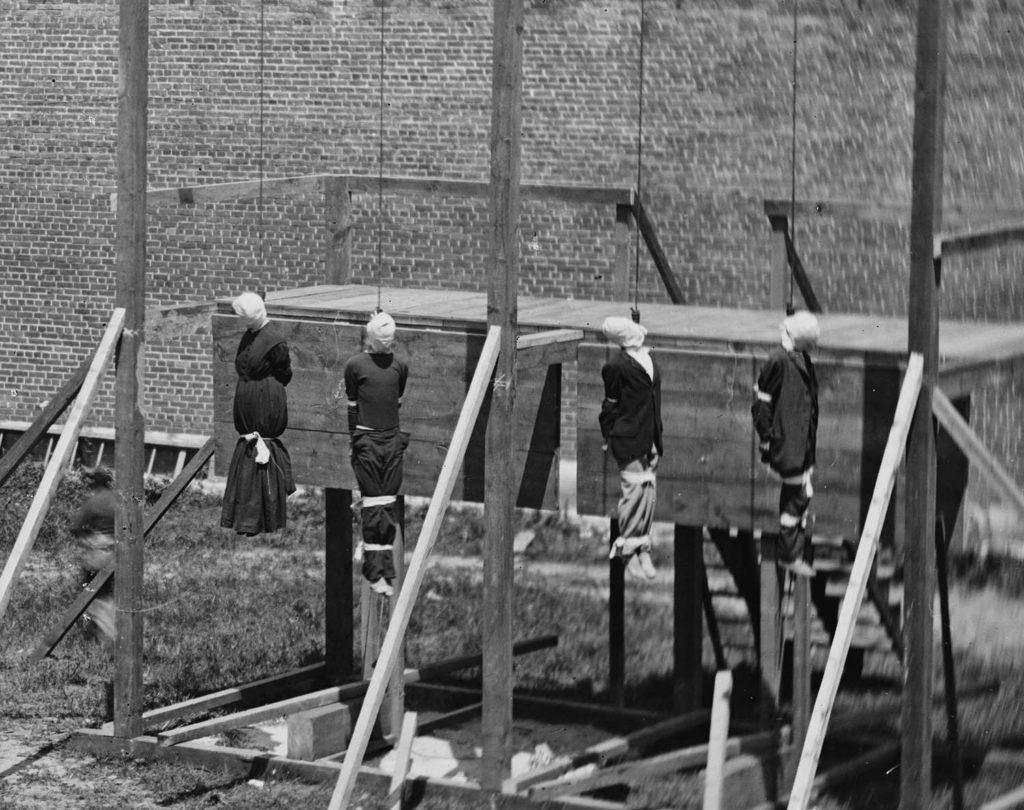 1865-Conspirateurs-contre-Licoln-execution-par-pandaison Guerre de Sécession 1861-1865