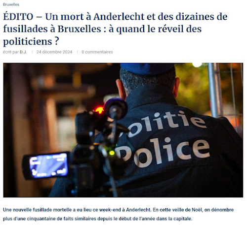 2024 à bruxelles, une moyenne d'une fusillade par semaine