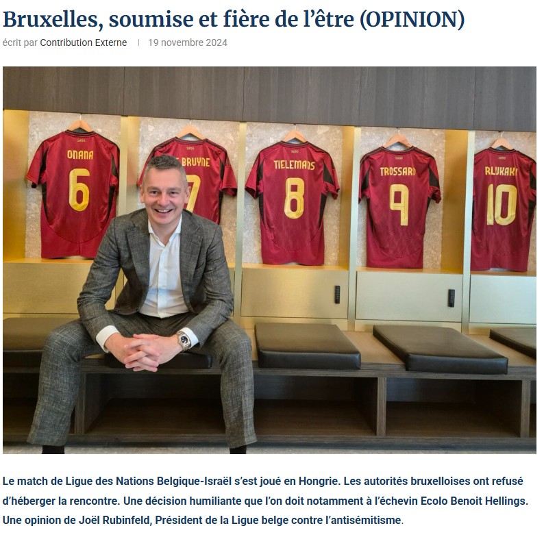 Bruxelles, soumise et fière de l’être (opinion de joël rubinfeld, président de la ligue belge contre l’antisémitisme)