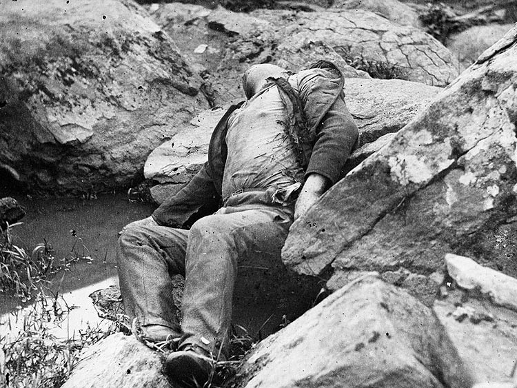 Soldat-confedere-tue-a-la-bataille-de-Gettysburg-1-au-3-juillet-1863 Guerre de Sécession 1861-1865