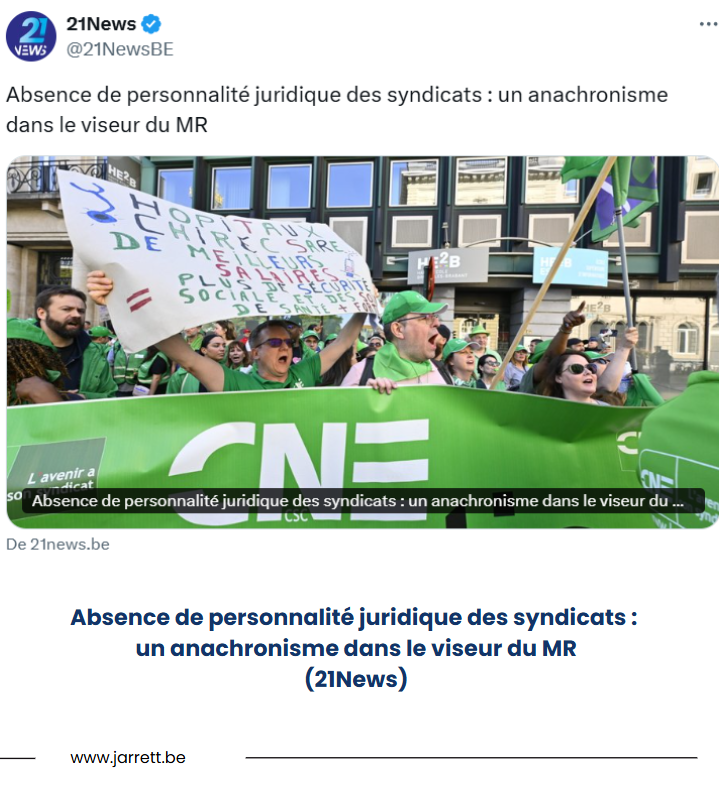 Absence personnalité juridique syndicats