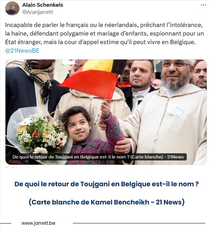 De quoi le retour de toujgani en belgique est il le nom