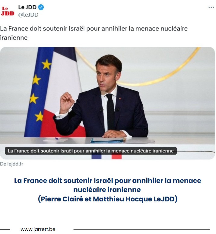 La france soit soutenir israel pour annihiler la menace nucléaire iranienne lejdd