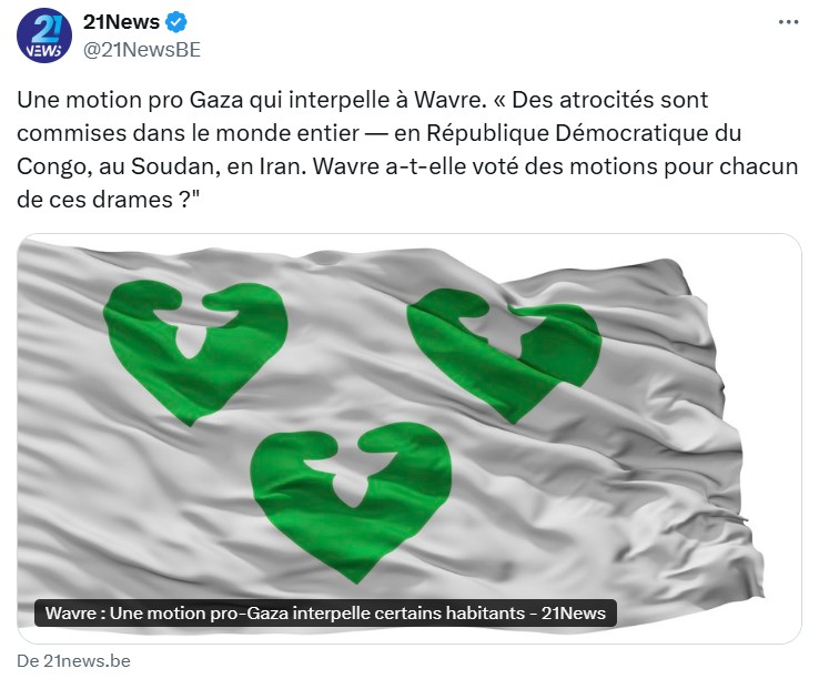 Motion pro gaza au conseil communal de wavre