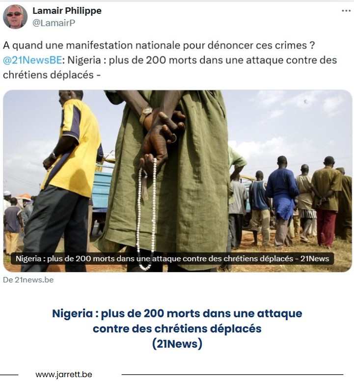 Nigeria 200 tues dans une attaque contre des chretiens deplaces