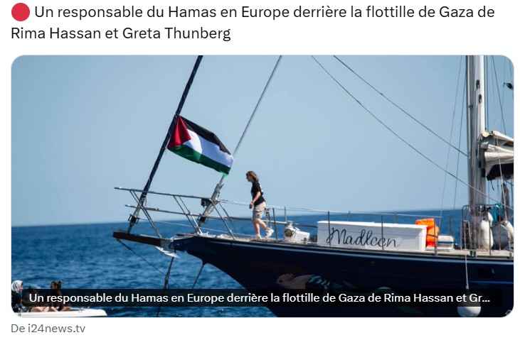 Un responsable du hamas en europe flotille gaza rima hassan greta thunberg