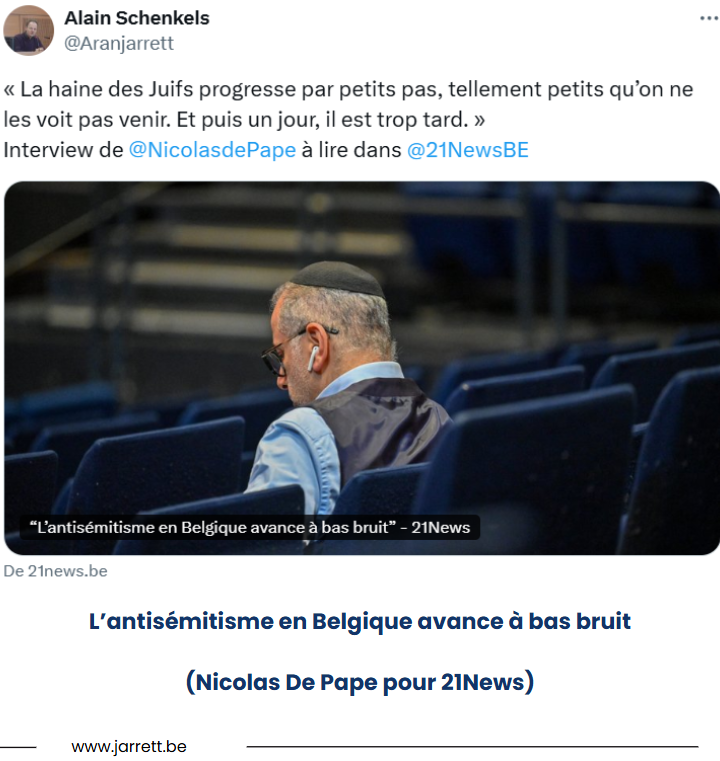L'antisemitisme en belgique avance à bas bruit