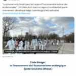 Code rouge financement ecoterrorisme en belgique