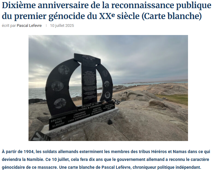 Dixième anniversaire de la reconnaissance publique du premier génocide du xx siècle 21news