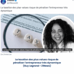 La taxation des plus values risque de pénaliser l'entrepreneur très dynamique