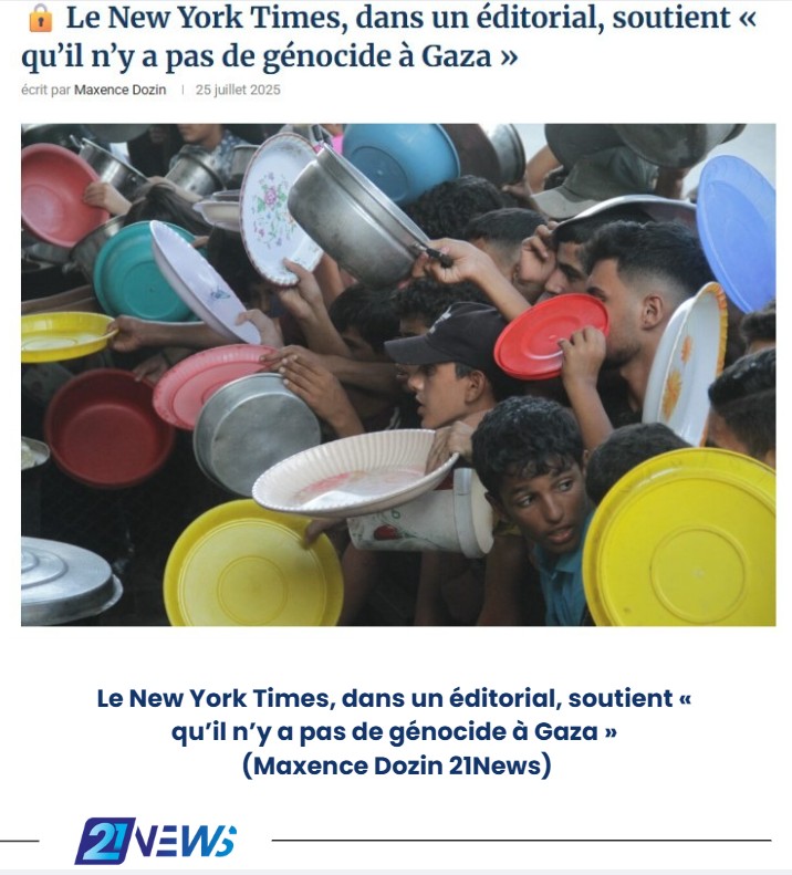 Le new york times affirme qu'il n'y a pas de génocide à gaza