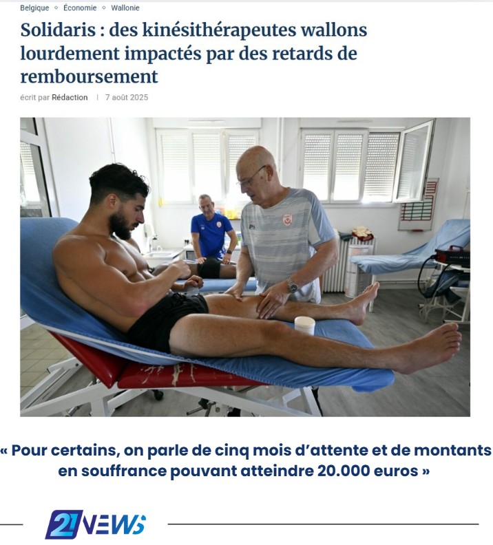 Solidaris des kinesitherapeutes wallons lourdement impactés par des retards de remboursement